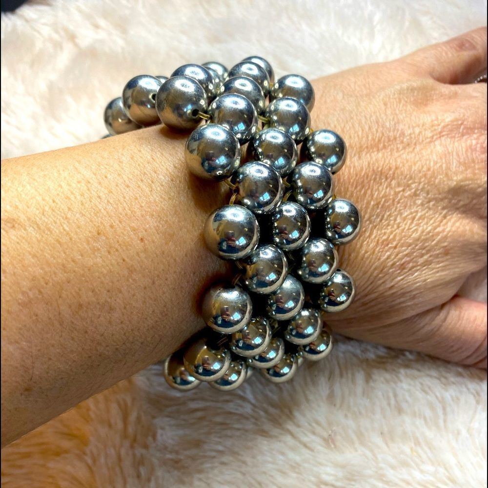 ❤️Fashion Silver Tone Bead Bracelet